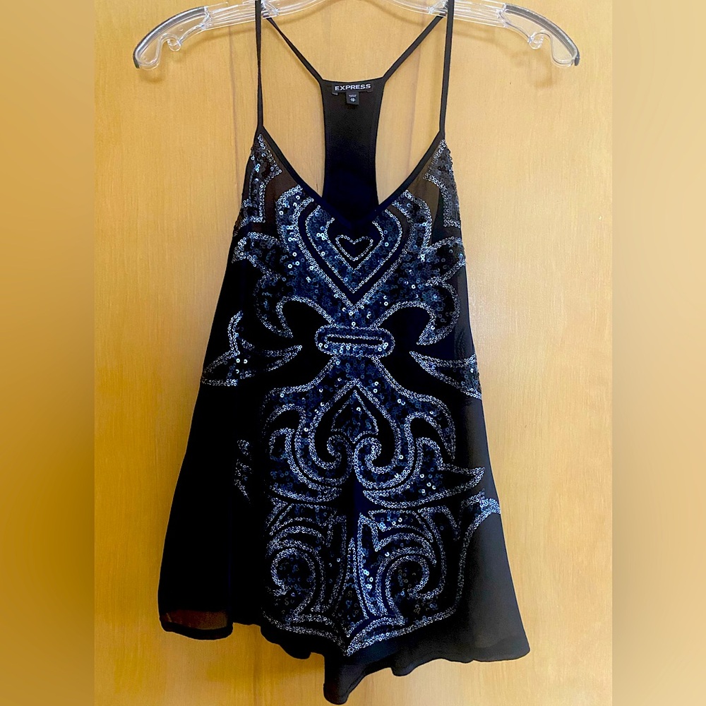 Express Black and Silver Embellished Women's tank top XS
